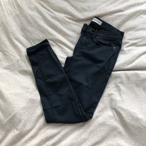 Madewell satin skinny skinny mid rise black jean